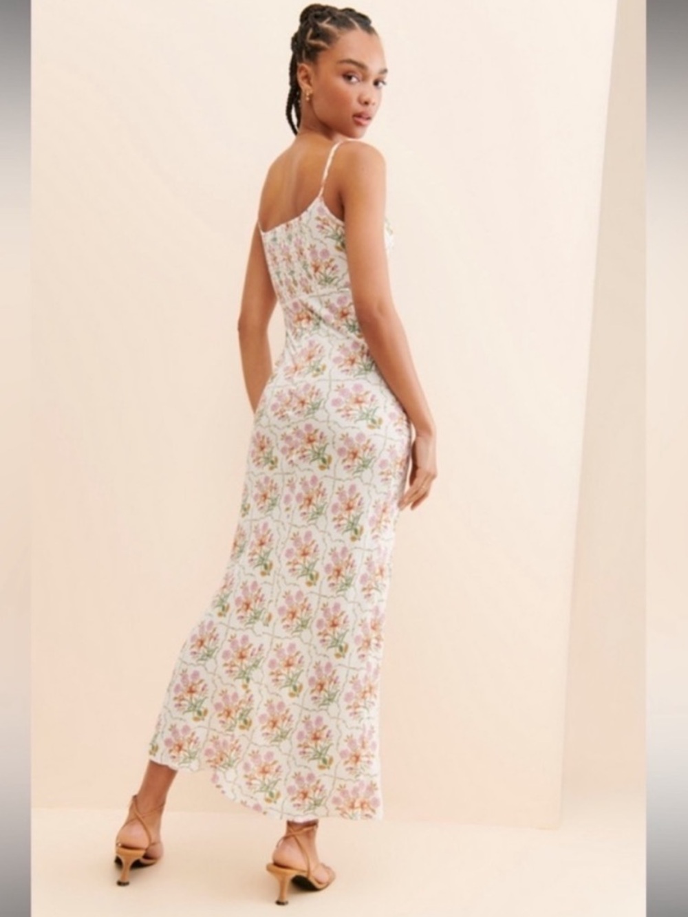 Favorite Daughter Dress The One That Got Away Maxi Slip in Mosaic Floral Pink - Picture 5 of 10